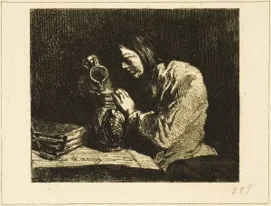 Skulptur eines Mannes, um 1843 von Charles-Émile-Jacques geschaffen
