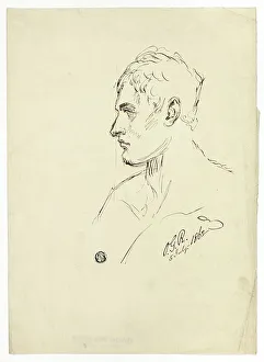 Heritage Images UK Drucke: Bust of Young Man in Profile, n.d. Creator: Unknown