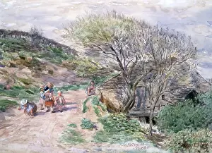 Impressionist Landscape Paintings Drucke: Caernazrie Mill, Springtime (Batty's Den)