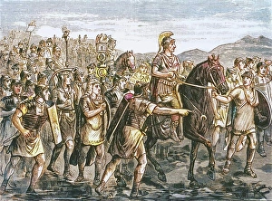 Cassell And Company Prints Drucke: Caesar Crossing the Rubicon, 1890