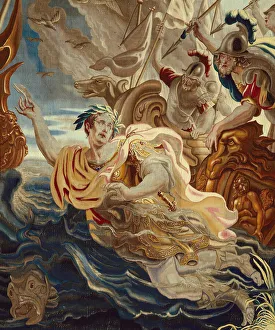 Kaiser werft sich ins Meer von Geschichte des Kaisers und Kleopatras, Flandern, um 1900