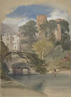 Drucke von Kaiserspalast, Warwickburgschloss, um 1850 William Callow Drucke: Cäsar-Turm, Warwick-Kastell, um 1850 von William Callow