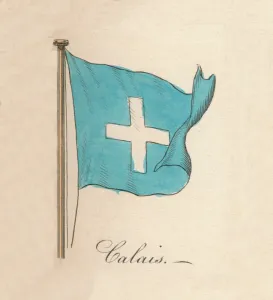 Blue And White Flag Design Drucke: Calais, 1838