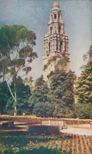 Balboa Park San Diego Drucke: The California Tower, c1935