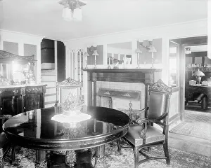 Black And White Interior Photography Drucke: Calloway residence, interior, round table