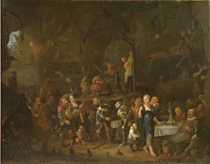 St Petersburg Museum Art Drucke: Calvin in Hell, um 1700