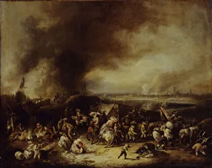 German Oil On Canvas Paintings Drucke: A Camp, 1730