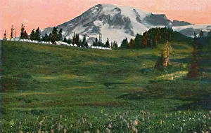 Snow Capped Mountain Ranges Drucke: Camp of the Clouds, Mount Rainier, c1916. Artist: Asahel Curtis