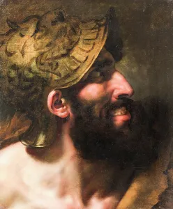 Male Portrait With Beard Drucke: Capaneus - Study called The Blasphemic