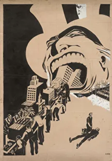 Soviet Propaganda Posters Drucke: Capitalism devours everything, 1920. Creator: Moor, Dmitri Stachievich (1883-1946)