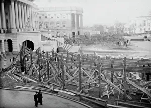 Black And White Historic Images Drucke: Capitol - stands for Inaug. between c1910 and c1915. Creator: Bain News Service