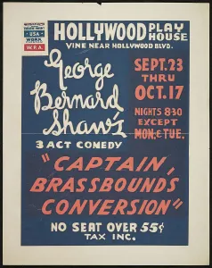 George Bernard Shaw Drucke: Captain Brassbound's Conversion, Los Angeles, [193-]. Creator: Unknown