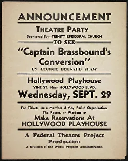 George Bernard Shaw Drucke: Captain Brassbound's Conversion, Los Angeles, 1937. Creator: Unknown