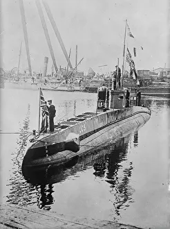 World War One Ships Drucke: Captured German mine-layer, 1916. Creator: Bain News Service