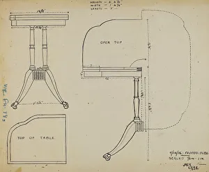 American Art 1930s Drucke: Card Table, 1936. Creator: Jack Carr