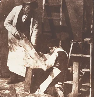 William Henry Fox Talbot Images Drucke: [Carpenter and Apprentice], ca. 1844. Creator: William Henry Fox Talbot