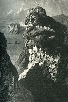 Victorian Era Engraving Art Drucke: Carrick-A-Rede, c1870