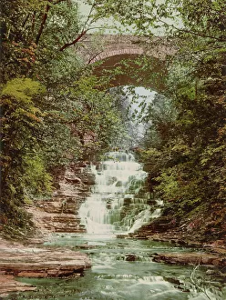 Vintage Bridge Photography Drucke: Cascadilla Gorge, Ithaca, c1901. Creator: Unknown