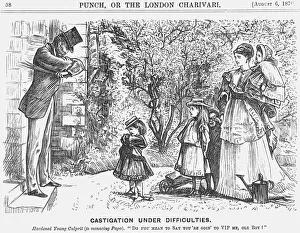 Victorian Family Life Drucke: Castigation Under Difficulties, 1870