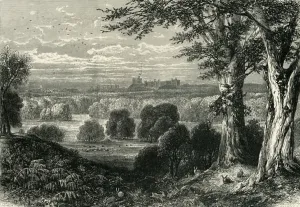 Windsor Castle Architecture Drucke: The Castle, from Bishopsgate, c1870