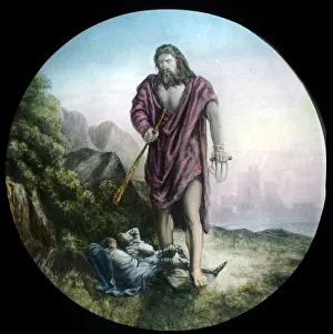 Lantern Slide Collection Online Drucke: Caught by Slough of Despond, c1910. Creator: Unknown