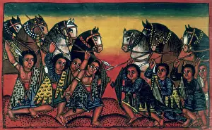 Unknown Artist Heritage Artwork Drucke: Cavalry going into battle, with spears and shields, c1721-c1730. Creator: Unknown