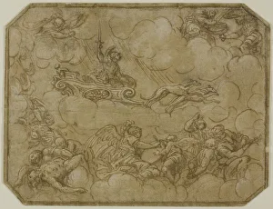 Dachgestaltung mit Mars im Wagen ritt, 1565/69. Ersteller: Lattanzio Gambara