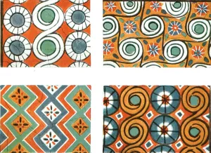 Archaeological Site In Egypt Drucke: Ceiling patterns in the Tomb of Nebamon and Ipuki in Thebes