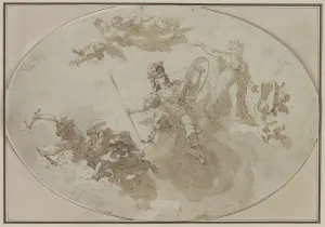 Italian Ceiling Painting Drucke: Ceiling Study: Allegory of Peace and War