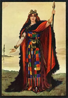 British Royalty Drucke: A Celtic Chieftainess (Boadicea), 1924. Creator: Herbert Norris