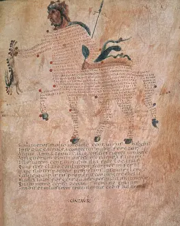 Medieval Mythical Creatures Drucke: Centaur, 9th century. Creator: Unknown