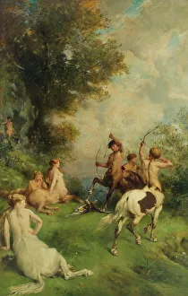 Centaur Mythology Drucke: Centaurs, 1868. Creator: Eugene Fromentin