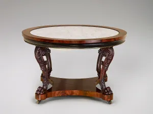 American Decorative Arts Drucke: Center table, about 1830. Creator: Unknown