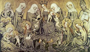 Virgin And Child Art Drucke: Centre panel of the Ortenberg Altarpiece