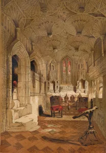 Victorian Era Lithograph Prints Drucke: Chantry Chapel, c1845, (1864)