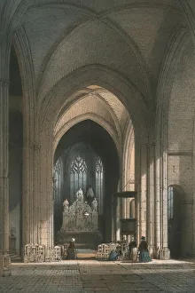 Drucke von Kapelle Notre Dame der Unbefleckten Empfängnis, Nantes, Frankreich, spätes 19. Jahrhundert. Innenansicht der Kirche die von 1470 datiert wird Nantes Drucke: Kapelle Notre Dame der Unbefleckten Empfängnis