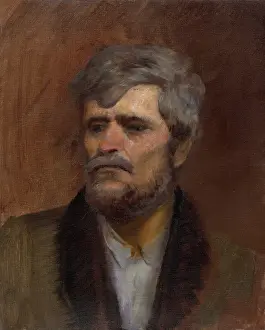 European Impressionism Style Drucke: Character Head Study of a Man, 1880-1900. Creator: Ladislav Mednyanszky