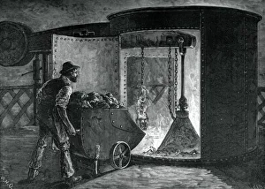 Drucke von Laden einer modernen Blastfurnace im Govan Iron Works in Glasgow um 1880 Glasgow Drucke: Laden einer modernen Blastfurnace von Govan Iron Works in Glasgow um 1880
