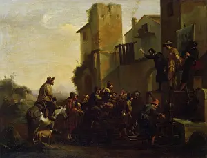 Performance-Kunst Drucke: Schwindler, 1650. Künstler: Jan Miel