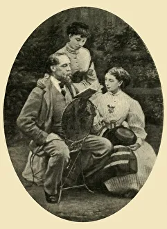 British Author Images Drucke: Charles Dickens Reading To His Daughters, 1865, (1910). Creators: Mason & Co