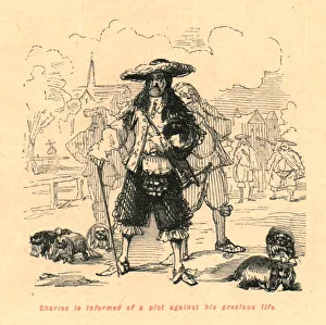 Victorian Era Satire Art Drucke: Charles is informed of a plot against his precious life, 1897. Creator: John Leech