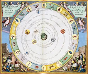 Drucke von Chart beschreibend die Bewegung der Planeten von 1660 bis 1661 Andreas Cellarius Drucke: Karte über die Bewegung der Planeten, 1660 - 1661. Künstler: Andreas Cellarius