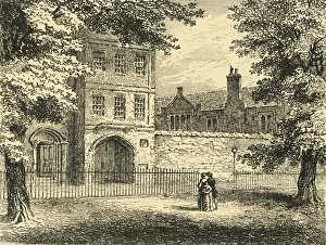 Black And White British Buildings Drucke: The Charterhouse, from the Square, c1872. Creator: Unknown