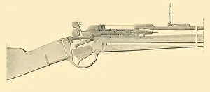 French Military Equipment Drucke: Chassepot Breech-Loader - Longitudinal Vertical Section, c1872. Creator: Unknown