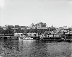Quebec Cityscape Drucke: Chateau Frontenac from the River, Quebec, between 1890 and 1901. Creator: Unknown