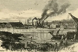 Industrial Revolution Britain Drucke: Chatham Dockyard, 1898. Creator: Unknown