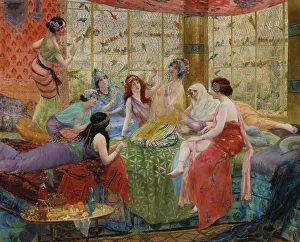 Female Portrait Art Drucke: The chattering birds. Creator: Rochegrosse, Georges Antoine (1859-1938)