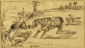 British Heritage Artwork Drucke: A Check, 1869. Creator: Randolph Caldecott
