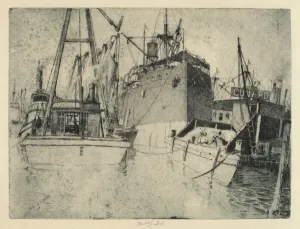 Kanal von Chelsea, Ladeung des Schiffes, 1907. Schöpfer: Karl Friedrich Wilhelm Mieltz