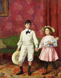 Childhood Innocence Images Drucke: Two children, 1914. Creator: Devambez, André Victor Édouard (1867-1943)